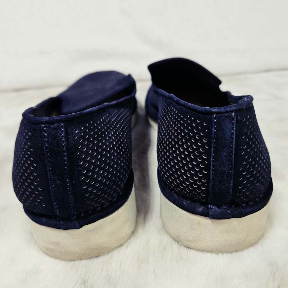 Vince Camuto Navy Blue Perforated Leather Gwenna Slip On Sneaker 6.5M - Picture 8 of 8